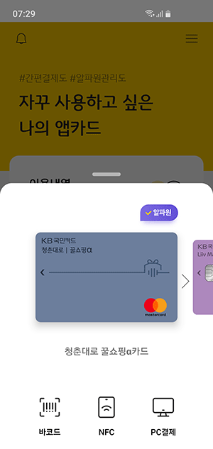 국민카드 앱카드 결제